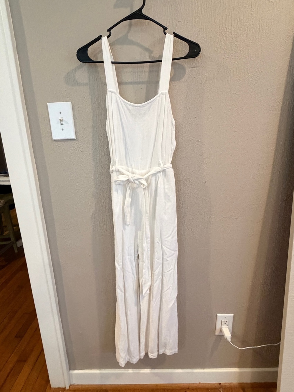 Sadie & Sage Cream Wide-Leg Jumpsuit with Tie Waist